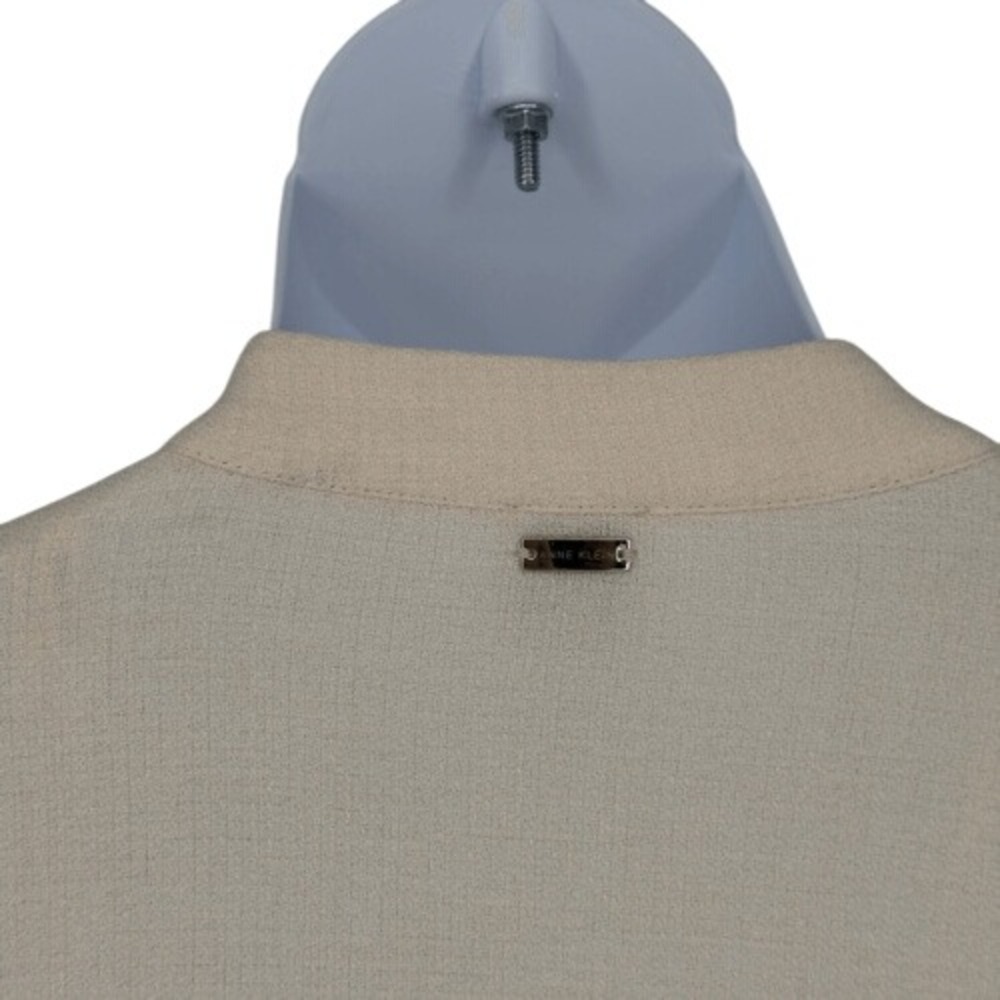Anne Klein Longline Open Front Knit Blazer Cardigan Ivory Cream Size‎ L - Picture 5 of 11